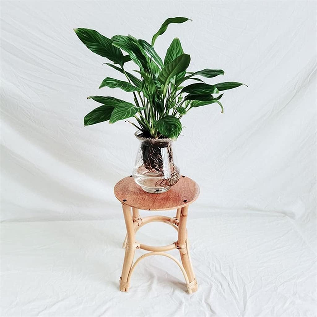 Rattan Plant Stand Rack Hand-woven Indoor Flower Pot Holder Shelf For Outdoor Home