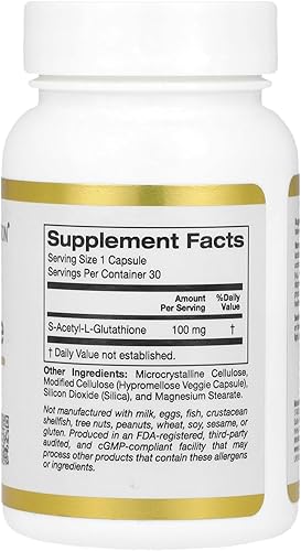 Miniatura 2 de California Gold Nutrition S-acetil L-glutatión, 100 mg, 30 cápsulas vegetales