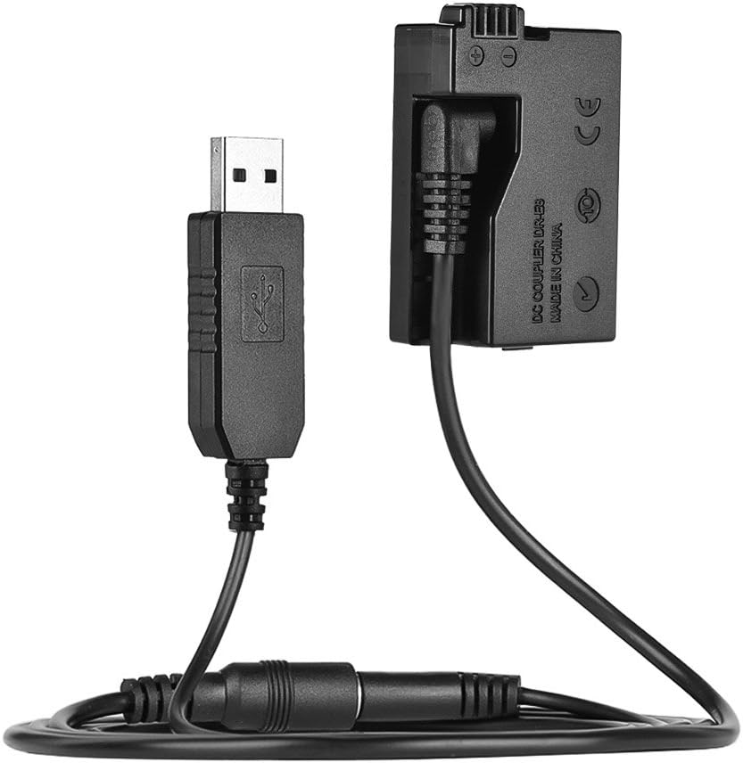 Andoer DR-E8 Dummy Battery with DC Power Bank USB Adapter Cable Replacement for LP-E8 for Canon EOS 550D 600D 650D 700D DSLR Cameras