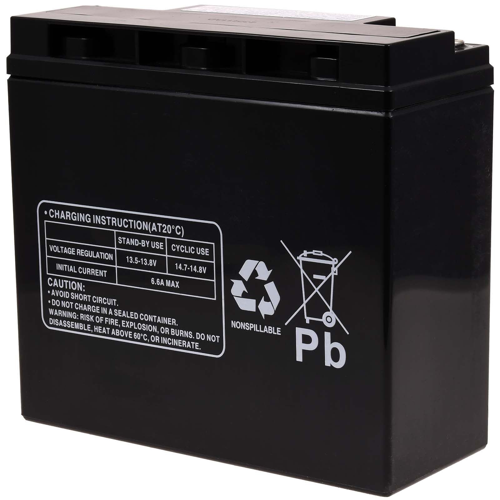 akku-net Batteria ricaricabile da cambio per corrente di emergenza (USV) 12V 22Ah (sostituisce anche 17Ah 18Ah 19Ah) resiste ai cicli, 12V, Lead-Acid