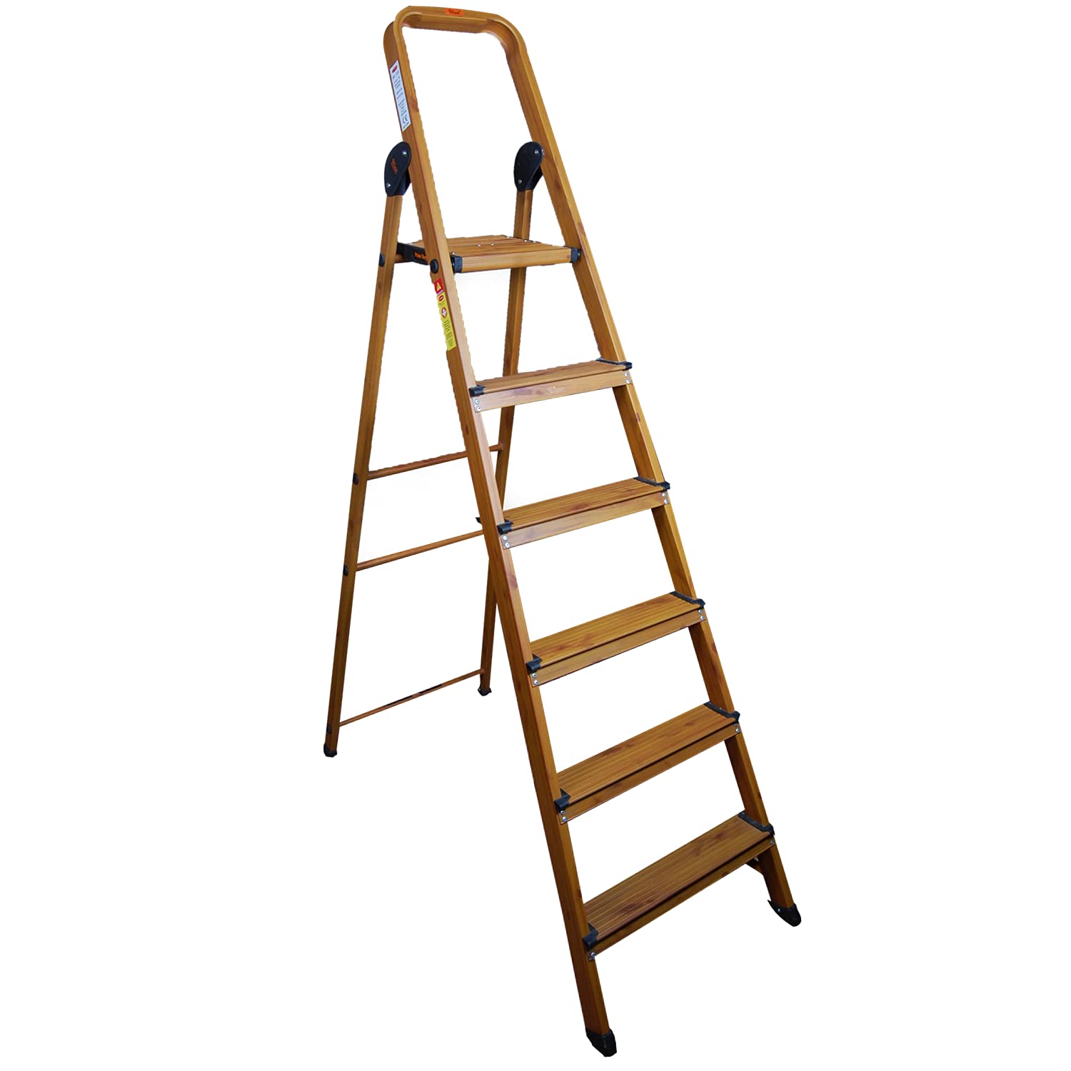 Prime Signature Edition 6steps(5+1) Wood-Finish Foldable Aluminium Ladder with Serrated Steps & Extra Strong Platform (Wood-Finish) - EN-131 Certified. (B097ZLN3L5) Amazon Price History, Amazon Price Tracker
