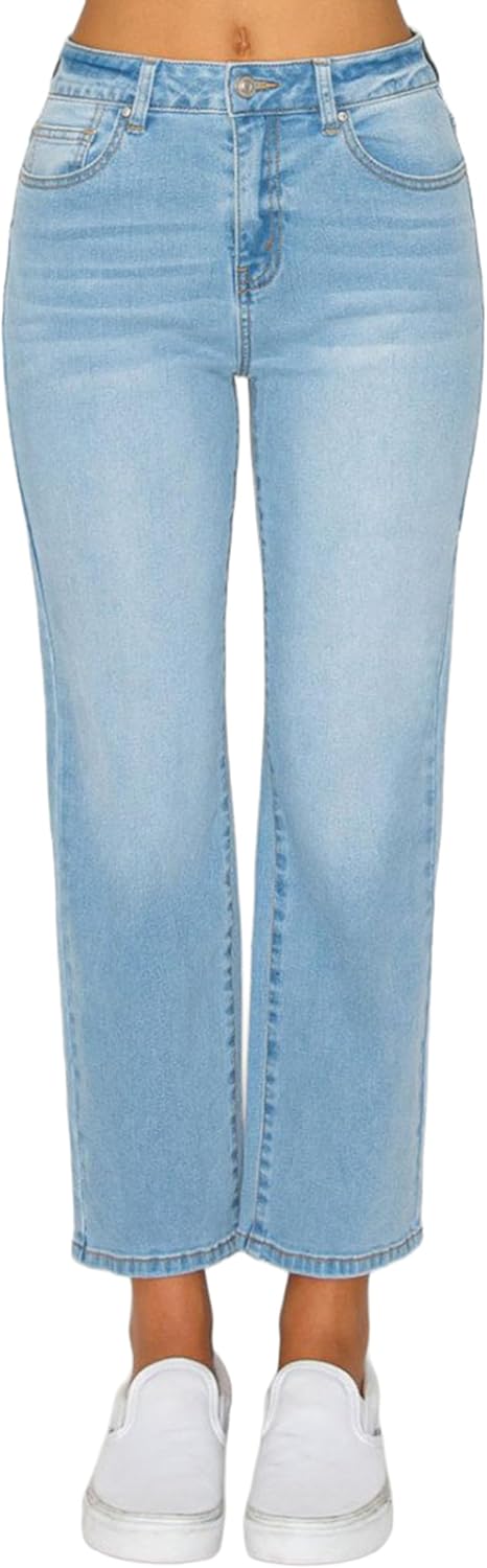 WAX JEAN Collection Women's 5-Pocket Cropped Straight Leg Jeans