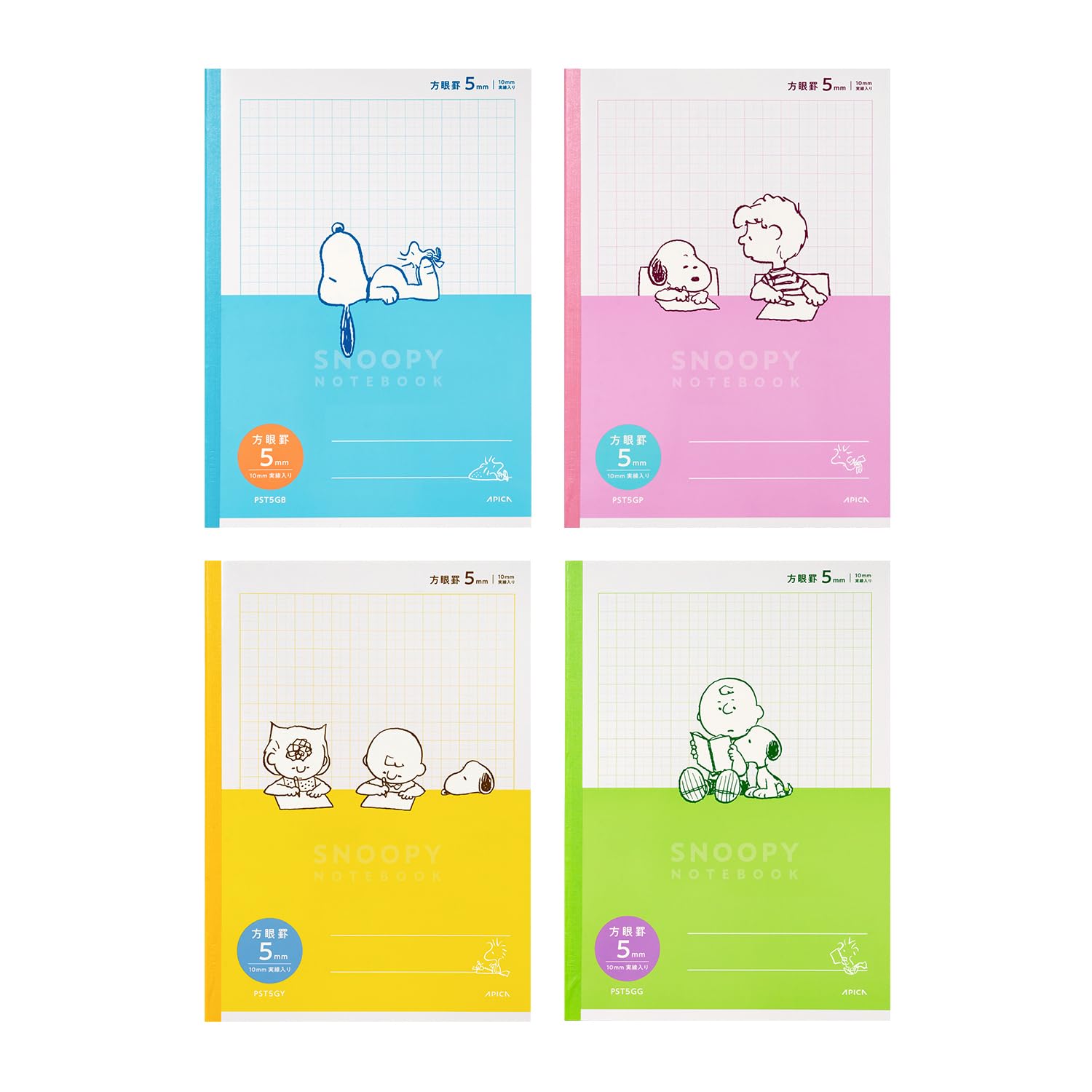 Amazon.co.jp: アピカ 学習帳 スヌーピー 各教科に使える 5mm方眼罫