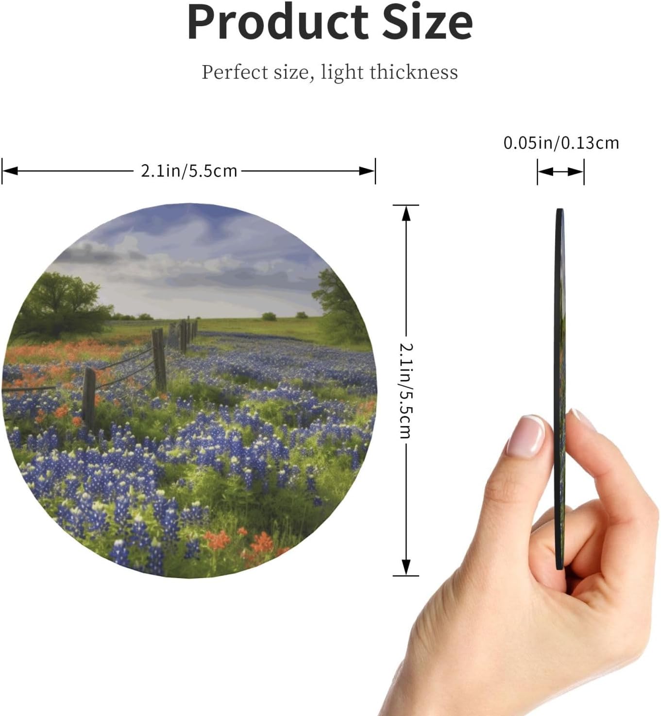 Fridge Magnets Waterproof Heavy Duty Small Magnets for Fridge Texas Bluebonnets Scenery Refrigerator Magnets Mini Round Cute Decorative Magnets for Crafts Home Kitchen Office Whiteboard Decor image 3