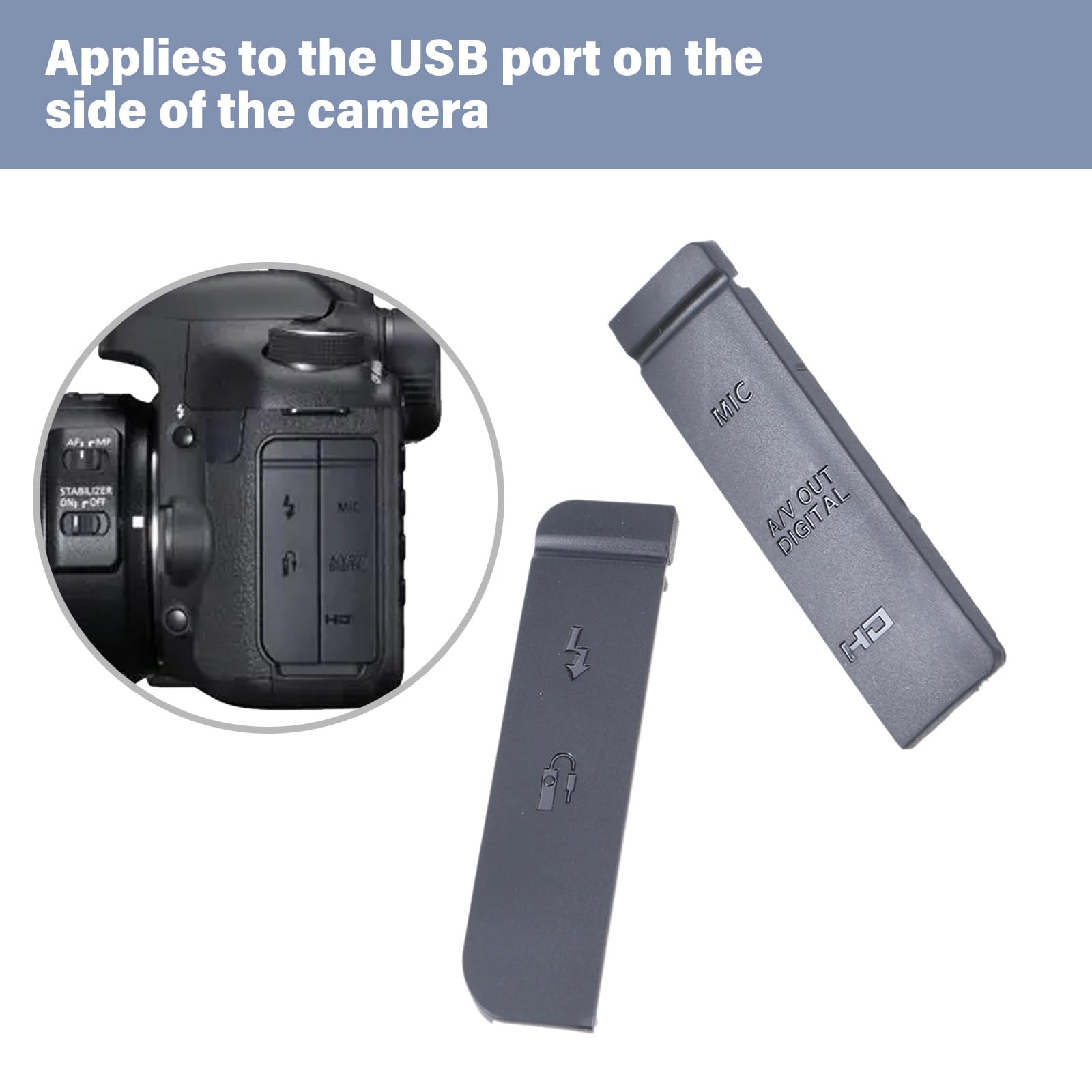 Amazon | 修理部品 7D ゴム底部カバー蓋黒 USB マイクプラグ底部カバー