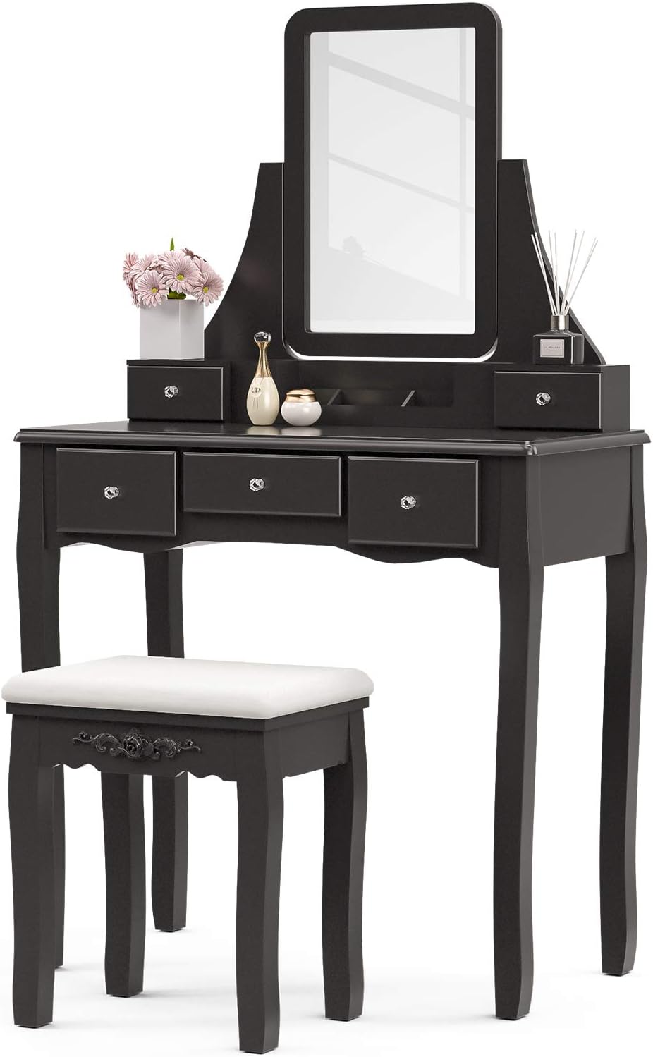5 Drawers square mirror