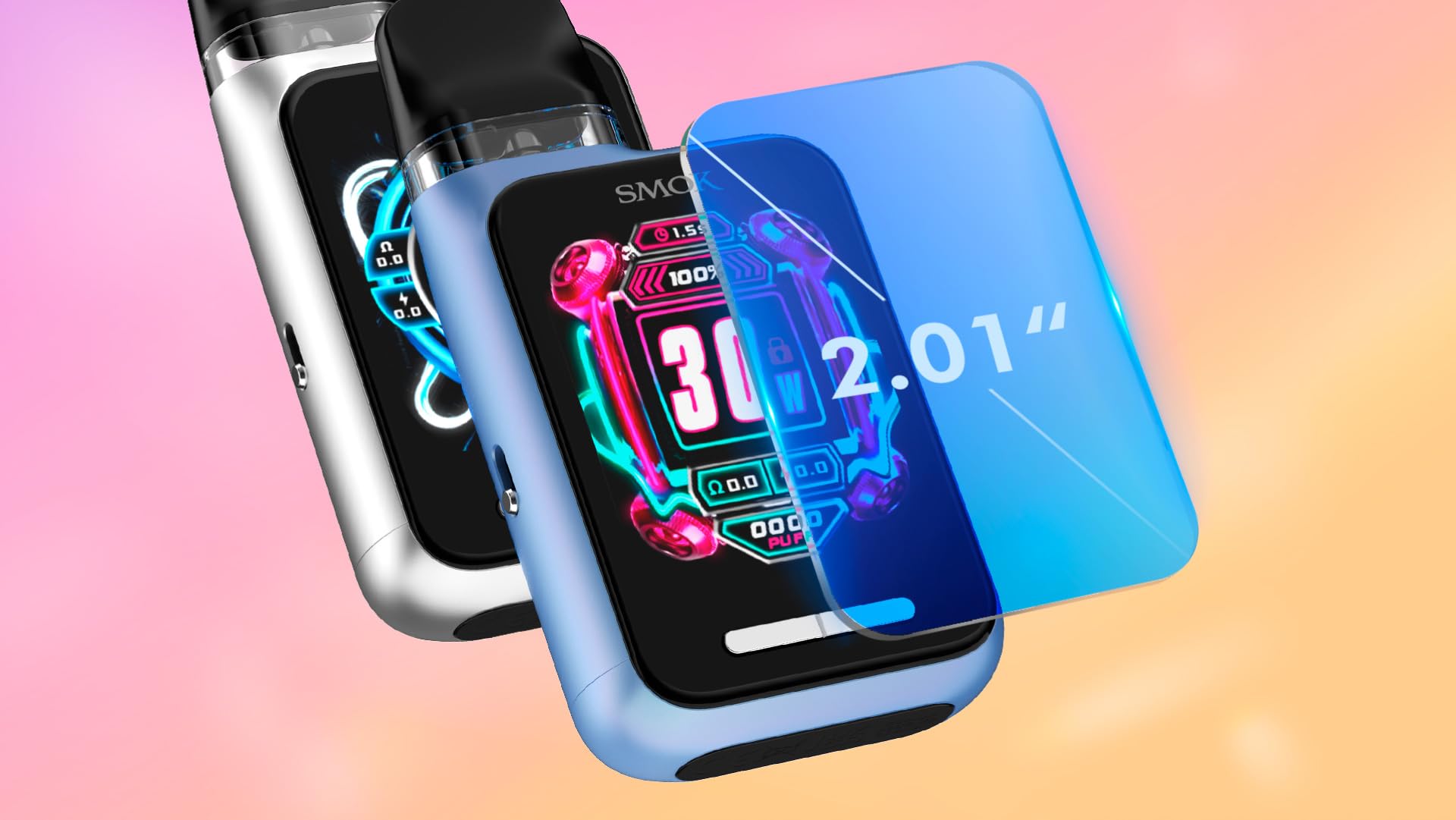 SMOK Novo GT Box Kit Vollbild Vape 30W elektronische Zigarette mit 1700mAh Batterie 2ml Novo Pod M Patrone 0.6/0.8ohm Kein Nikotin (Geschütztes Metall)