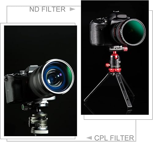 Miniatura 5 de K&F Concept Kit de filtro de lente CPL ND1000 de 2.283 in (2 piezas) de densidad neutra ND1000 + filtro polarizador circular con 24 recubrimientos