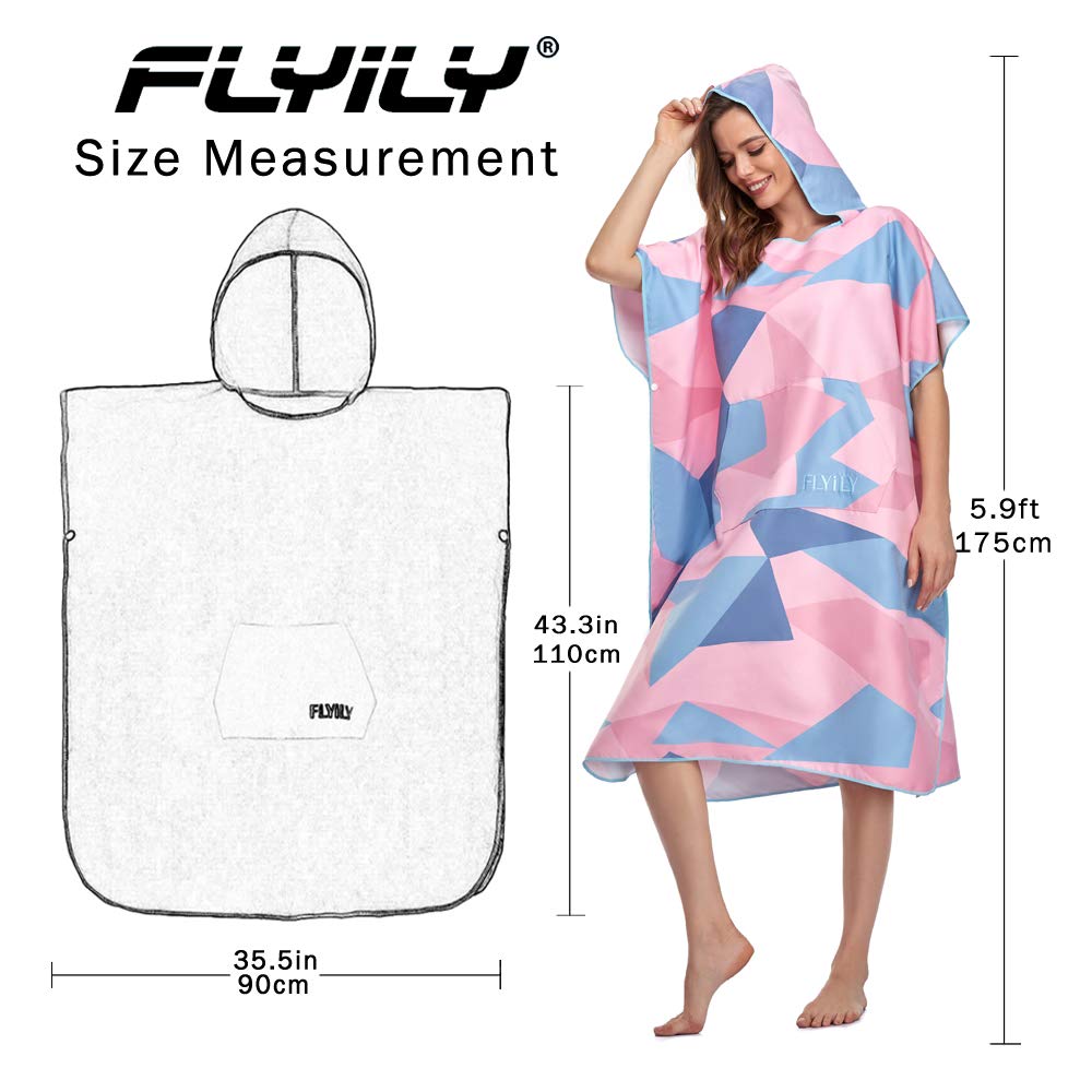 Poncho spogliatoio Accappatoio per cambiarsi Poncho ad Asciugamano da Surf con Cappuccio Ideale per Il Surf