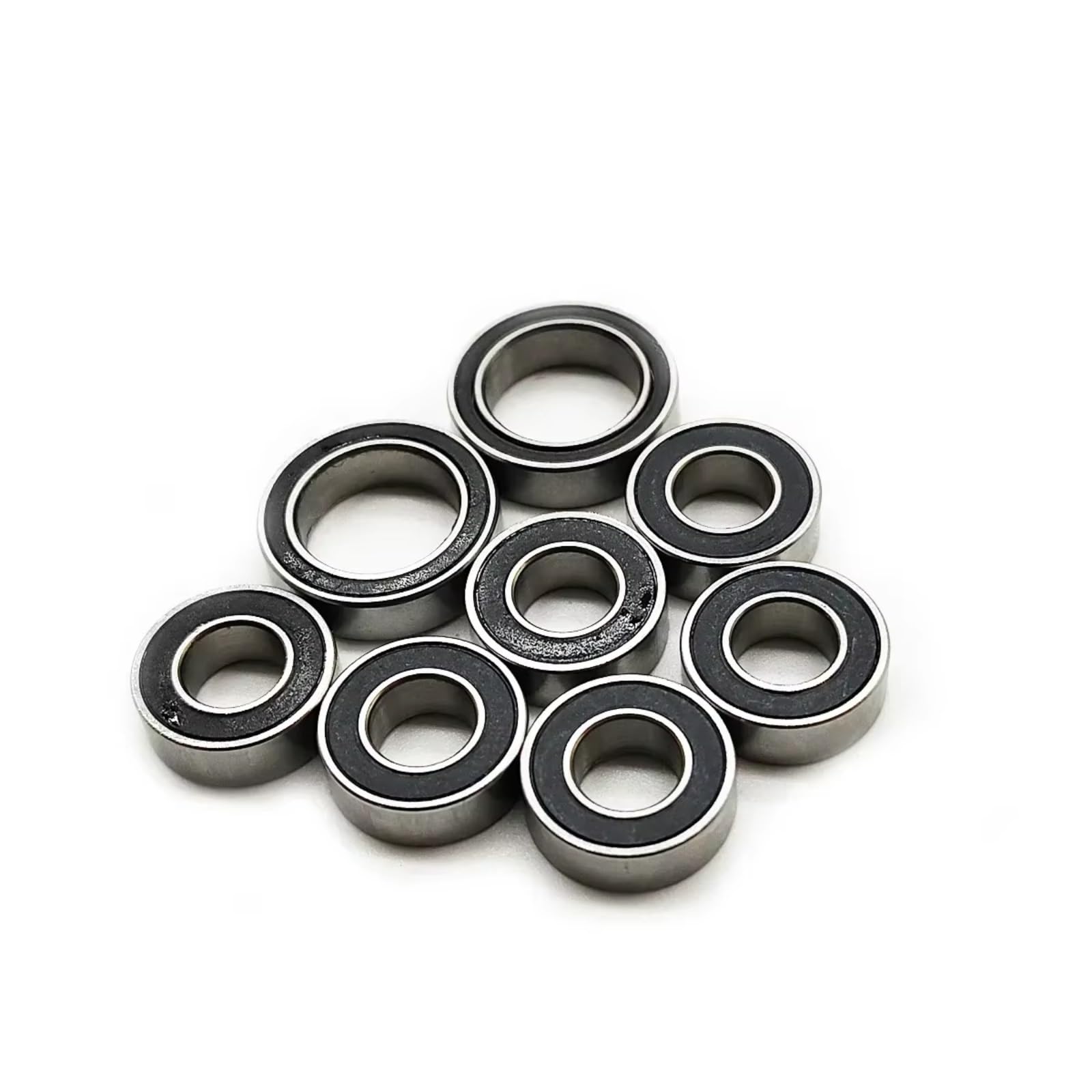 Para Traxxas XO-1 64077-3 1/7 Kit 8 Rodamientos Bolas Buje Rueda Acero Cromado Preengrasados Sellados Con Goma Negra Piezas Repuesto Coche RC Maquetas Rodamientos Rc