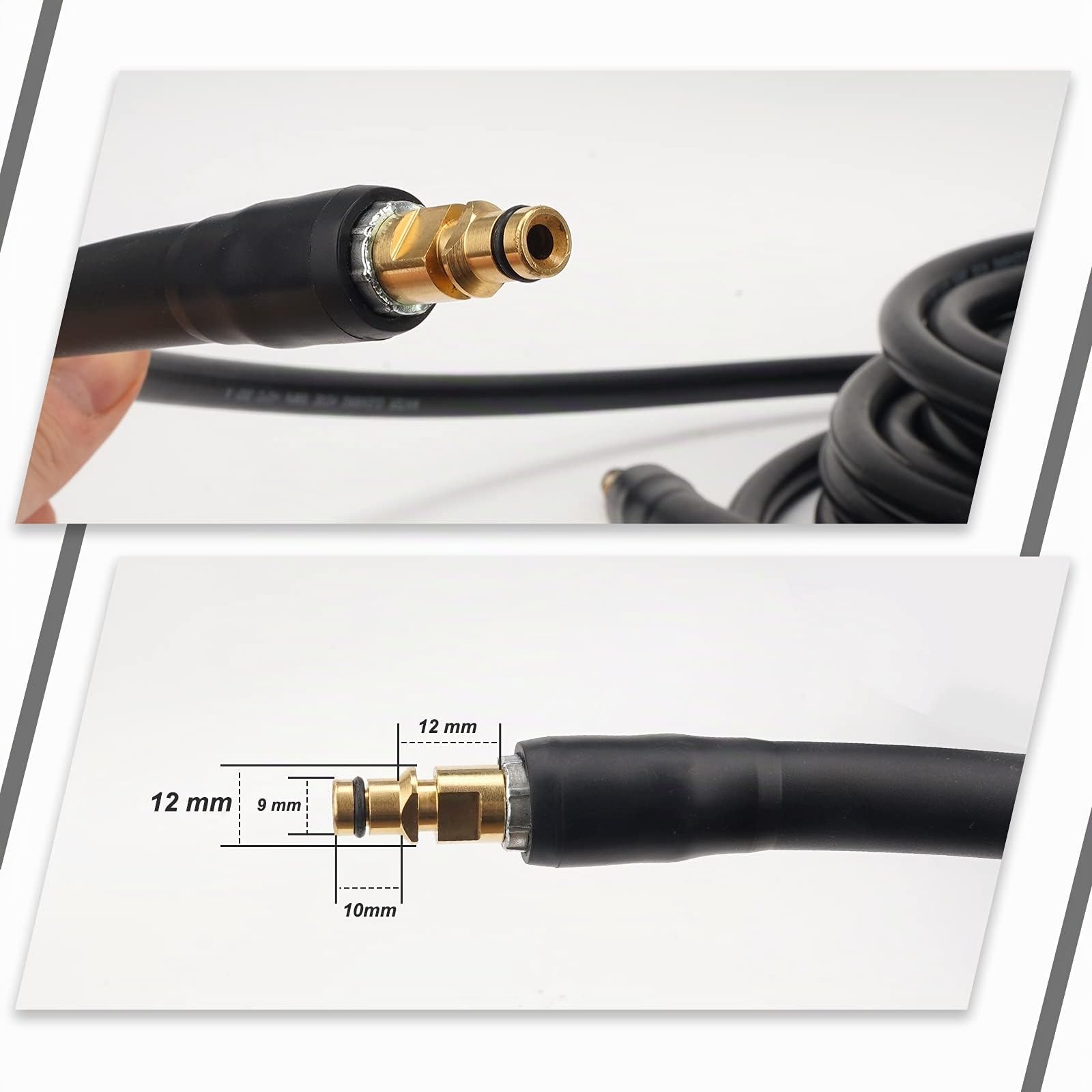 10m Tuyau d'extension de tuyau de rechange haute pression pour nettoyeur haute pression Karcher K Series K2 K3 K4 K5 K6 K7 Click Plug Quick Connector(10m)