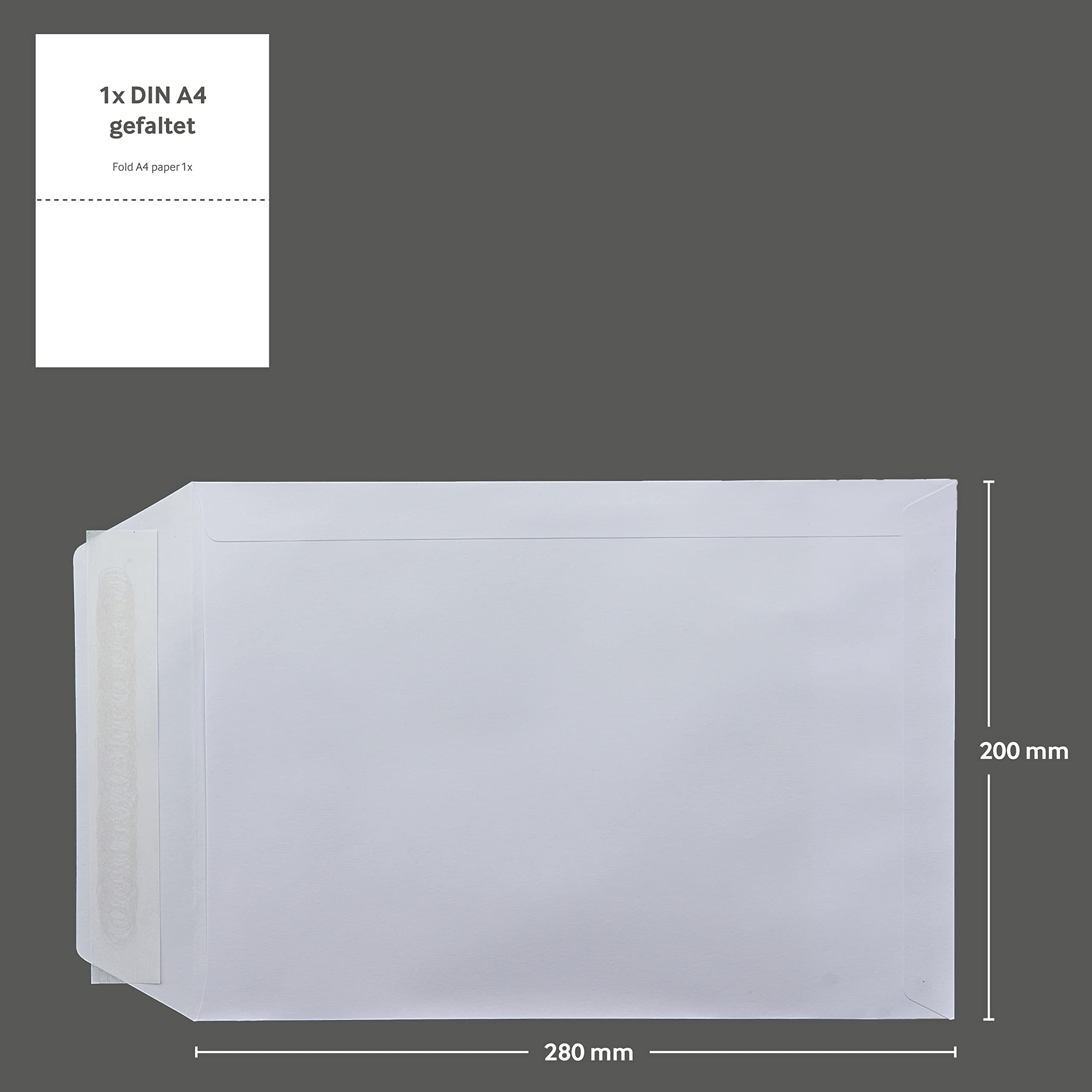 250 Stück, Versandtaschen, DIN E5, Haftklebung mit Abziehstreifen, Gerade Klappe, 100 g/qm Offset, Ohne Fenster, Weiß, Blanke Briefhüllen