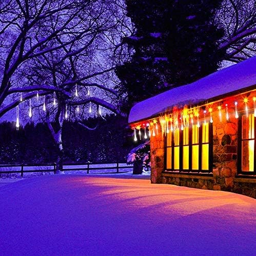 Miniatura 7 de Zezuxy Luces de Navidad para exteriores luces de lluvia de meteoritos decoraciones de Navidad luces de lluvia que caen de 12 pulgadas 8 tubos luces