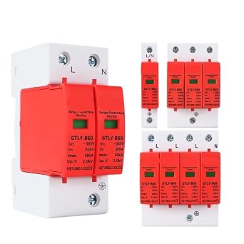 1PCS House Lightning Surge Protector AC SPD 1P 2P 3P 4P 40KA 60KA 220V 385V AC Protective Low-Voltage Arrester Device2P,385V 30-60KA