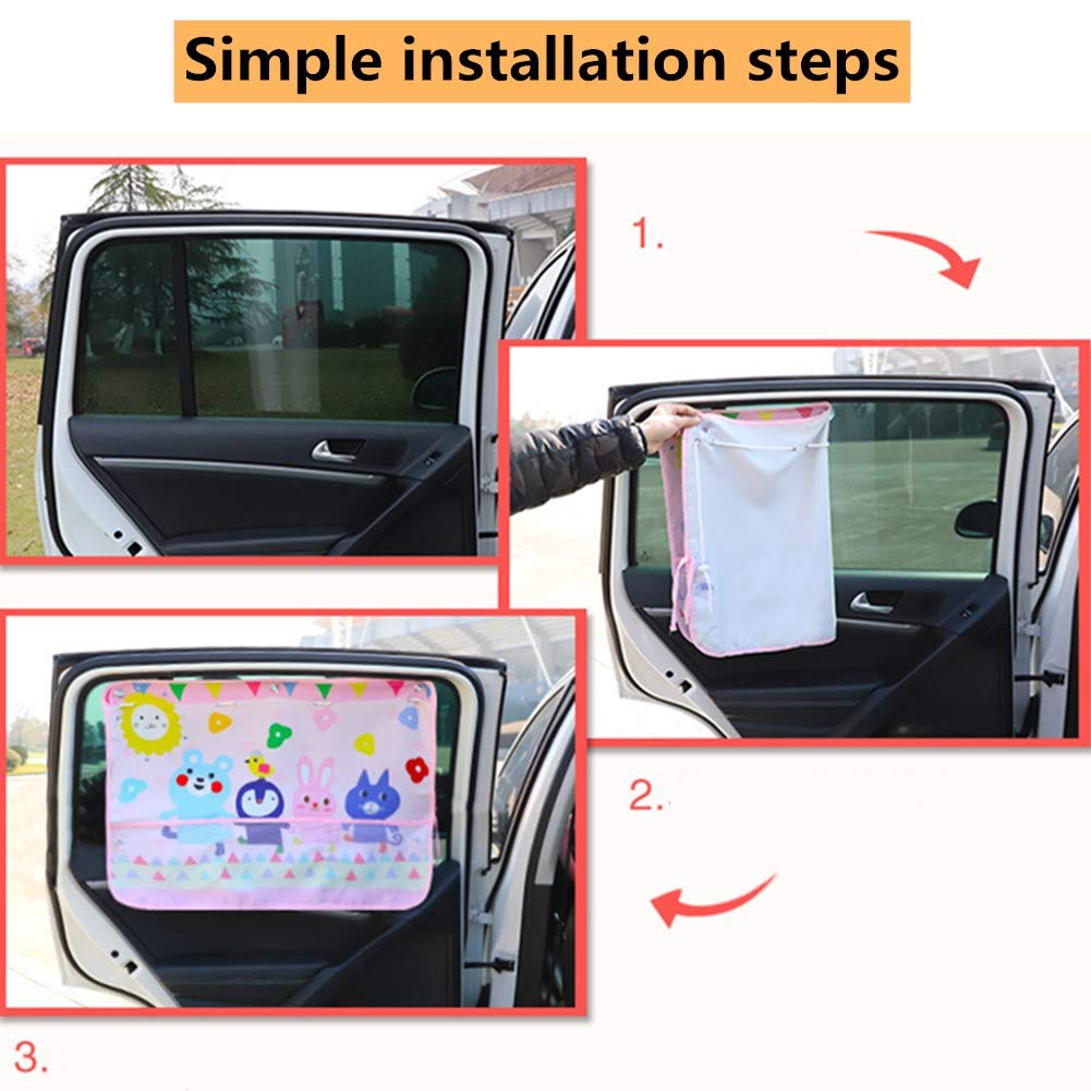 PLUS PO Auto Sonnenschutz 2 Stück - Sonnenblende Für Seitenfenster Baby Schutz