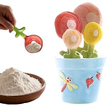 Flower Pot Measuring Spoons 5 Piece Ceramic Cute Kitchen Gadgets