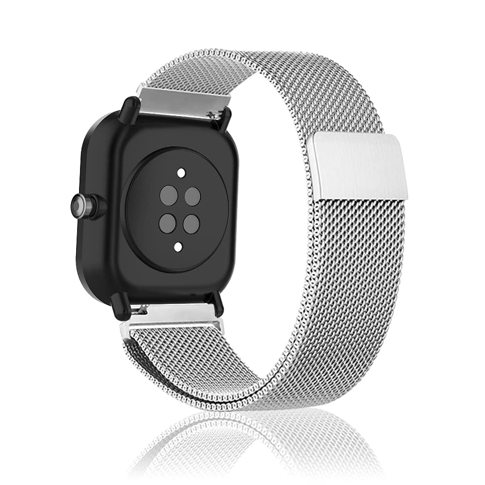 Niboow 20mm Cinturino per Amazfit GTS 4/GTS 3/GTS 4 Mini/GTS 2 Mini/GTS 2/GTS 2e, Acciaio Inossidabile Metallo Magnetico Cinturino per Amazfit Bip 3 Pro/ Bip Lite/Bip S/Bip U Pro/Bip S Lite - Rosa