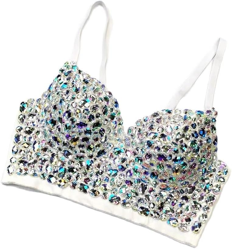 Outer Bra Stage Beaded Sequins Tube Top Bar Performance Clothes Gathered Heavy Industry Camisole Women