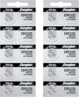 2 X Energizer EBR1225 (BR1225, CR1225) Lithium Coin Cell, On Tear Strip (Pack of 5)
