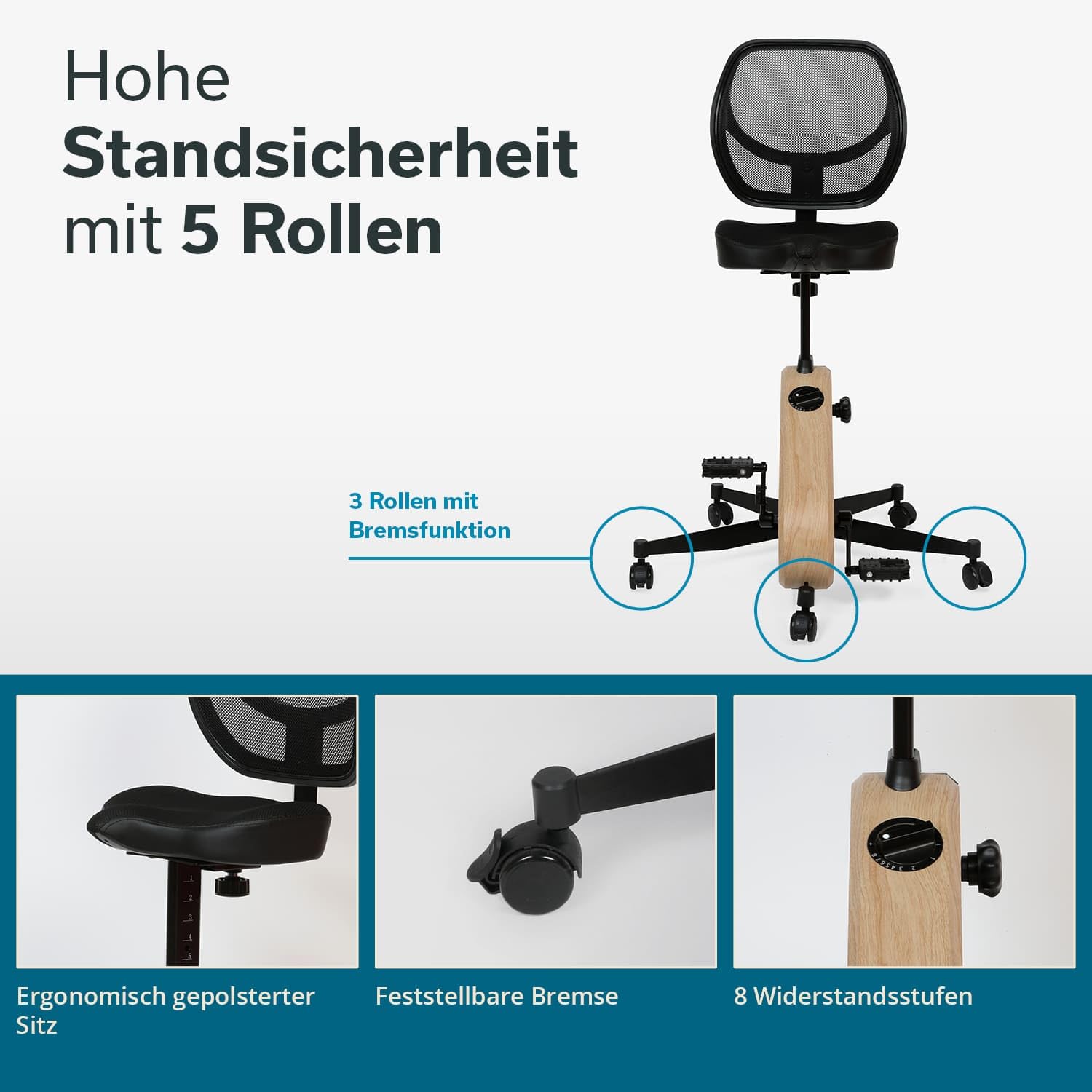 Skandika Pedaltrainer Liten Arm- und Beintrainer Mini Heimtrainer Minitrainer für zu Hause, Büro und Schreibtisch | LCD Trainingscomputer, 8 Stufen, Magnetbremse | 110kg Benutzergewicht