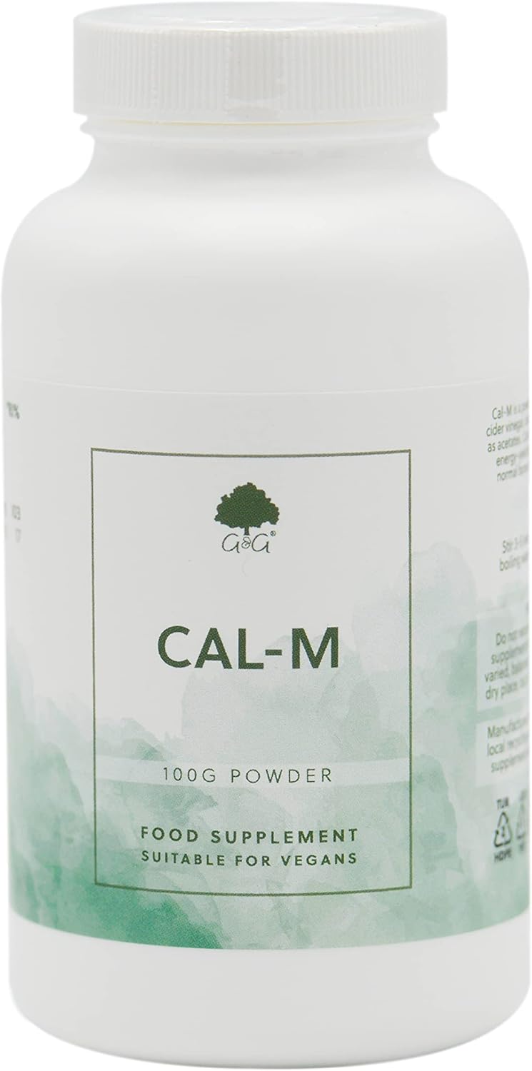 Cal-M Powder | 100g tub | Calcium & Magnesium Blend with Cider Vinegar | Cal-mag Drink Powder | Calcium & Magnesium as Mineral Acetates | G&G Vitamins