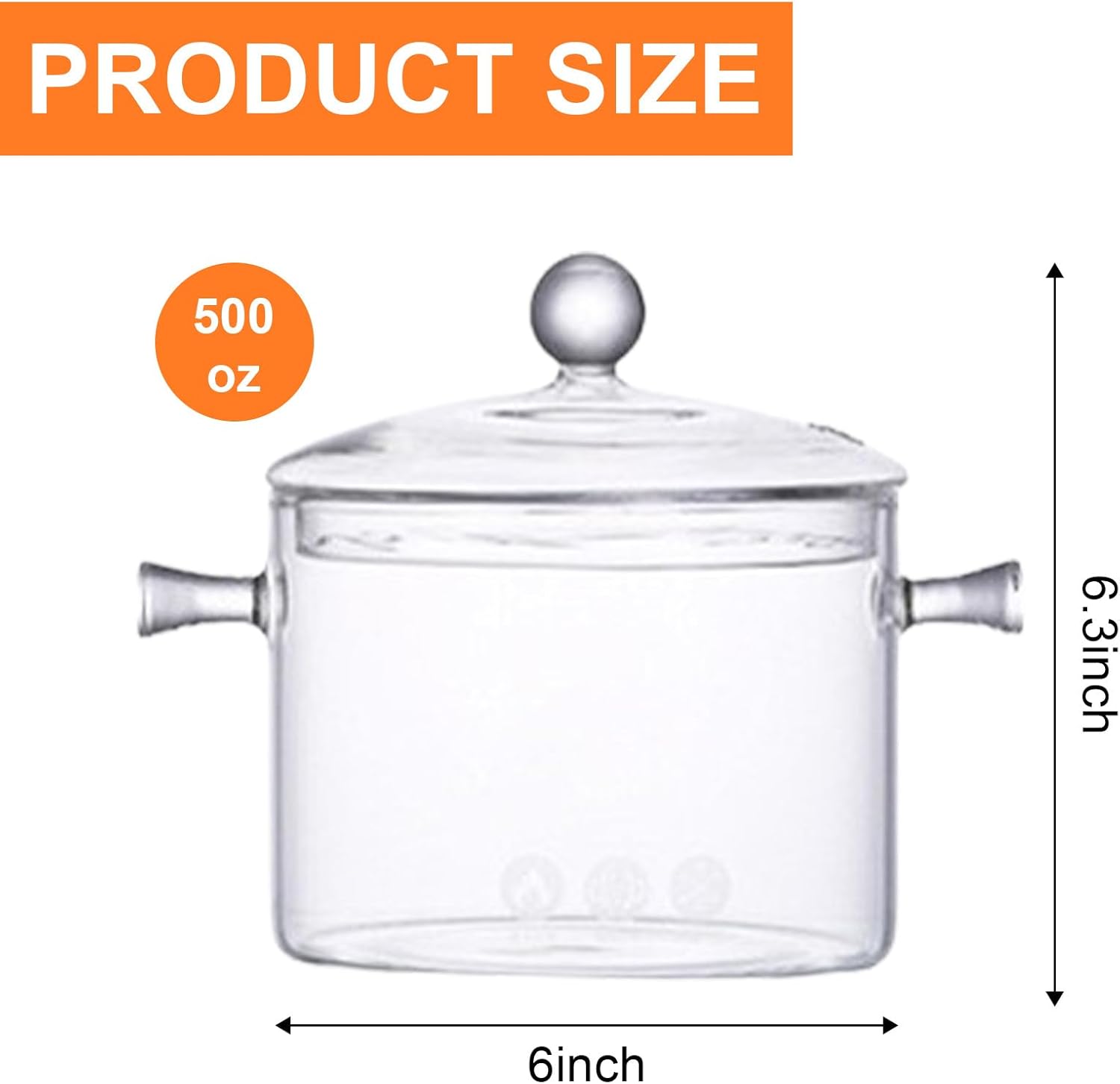 2 Pcs Glass Saucepan with Cover, 1.5 L/ 50 oz Heat-resistant Glass Stovetop Pot and Pan with Lid, Clear Simmer Pot Cookware Set for Pasta Noodle, Soup, Milk