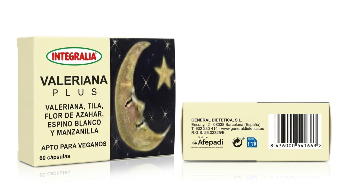 Pack 2 Unidades Valeriana Plus 60 cápsulas | Con Valeriana, Tila, Flor de Azahar, Espino Blanco y Manzanilla