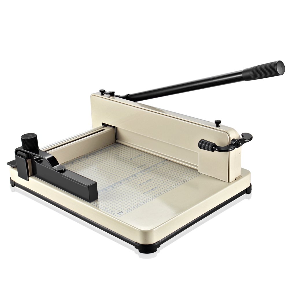 Photo 1 of Flexzion Guillotine Paper Cutter 17" A3 Professional Industrial Heavy Duty Scrapbooking Metal Base Trimmer Machine 400 Sheet Capacity for Office Commercial Photocopy Printing Shop **Minor Damages**