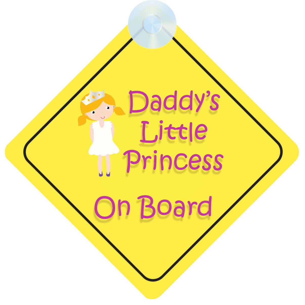 mybabyonboard UK Princess on Board Car Sign for Children/Baby Girls Non Personalised Character Theme Princess003