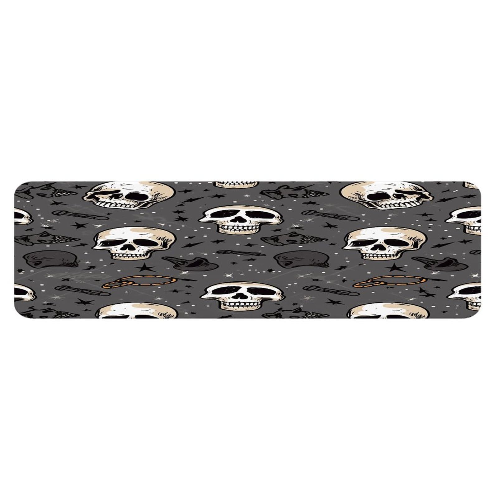 Alfombra de cocina Skull and Lightning lavable y antideslizante de 45 x 152 cm