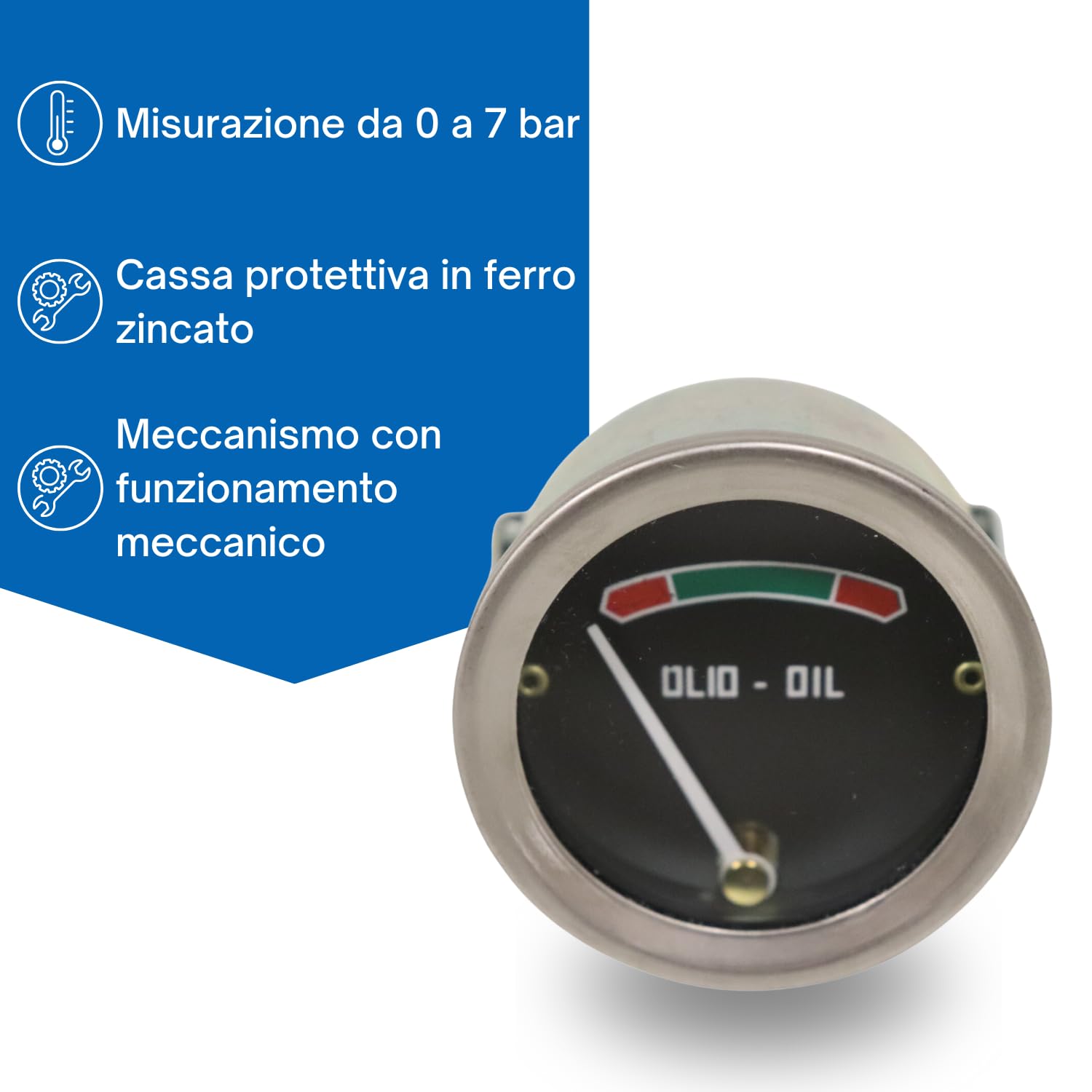 Manometro Olio Ama Analogico 0-7 Bar M10x1 Carraro Fiat Same