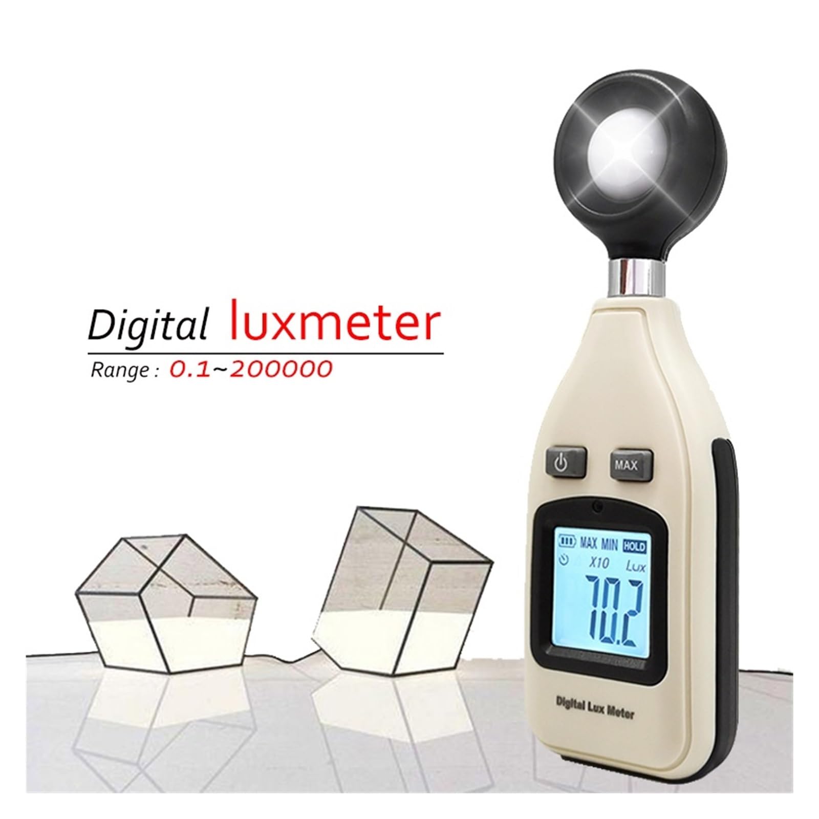 Luminómetro Digital 2 En 1, Fotómetro, Medidor De Lúmenes Luminosidad, Sensor 0-200000 Lux con Rango Automático Frecuencia Muestreo Veces/Segundo Medición Precisa Luz