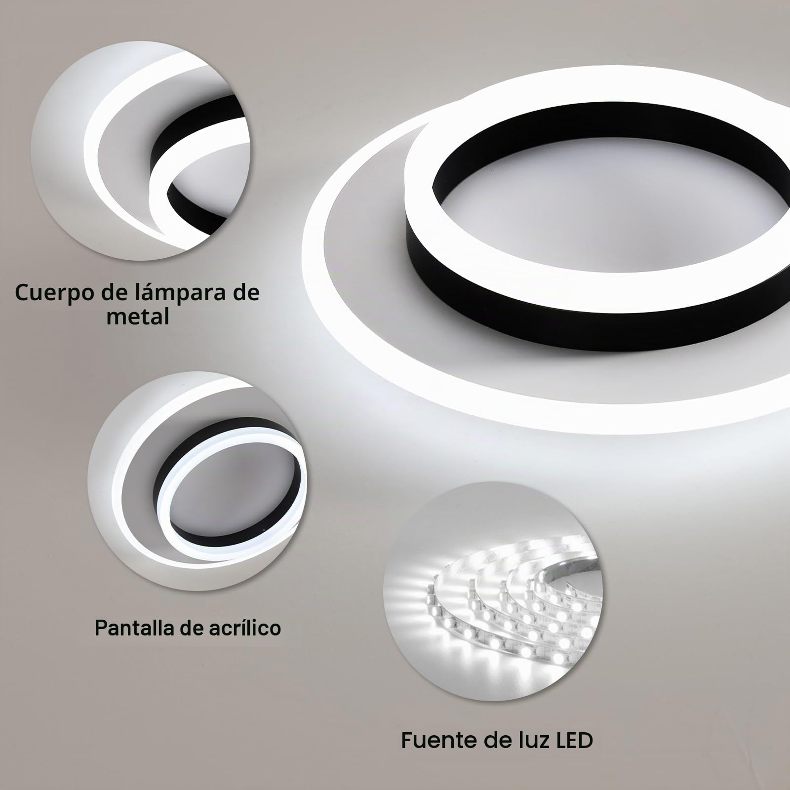 Lámpara de Techo Moderna, 28W Plafón LED Techo Luz Fria 6500K | Redondo Luz LED techo de Acrílico Blanco para Corredor Cocina Dormitorio Sala de Estar Pasillo, Ø30CM