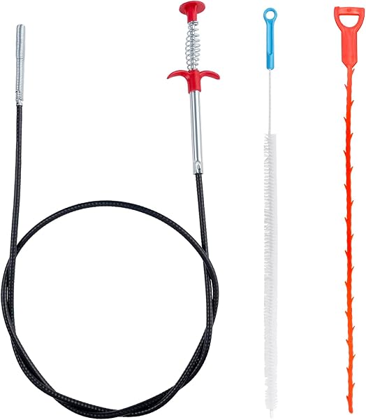 Fousenuk Stura Lavandini e Scarichi, 3 Pezzi Stura Lavandino Professionale, Sonda Sturatubi, Molla Sturatubi Doccia per Pulire le Tubature Molla Sturatubi Cleaning Claw per Bagno, Vasca Strumento - 1