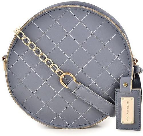 MARK & KEITH Grey Round Leatherette Casual Sling Bag For Women
