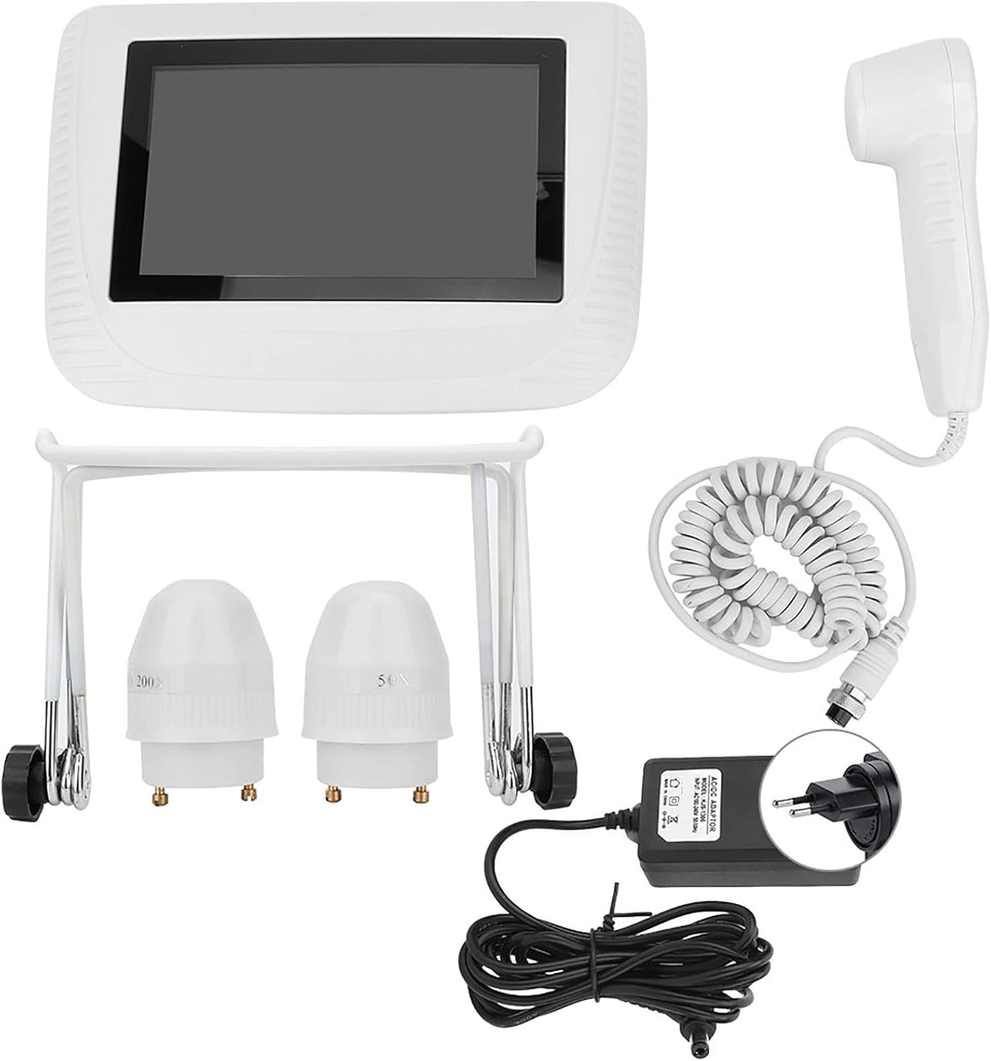 Asixxsix Skin Diagnosis Hair Analyzer, 5 Inch LCD Screen Digital Skin Detector Tester Hair Skin Analyzer Rechargeable Follicle Skin Oil Magnifying Tester