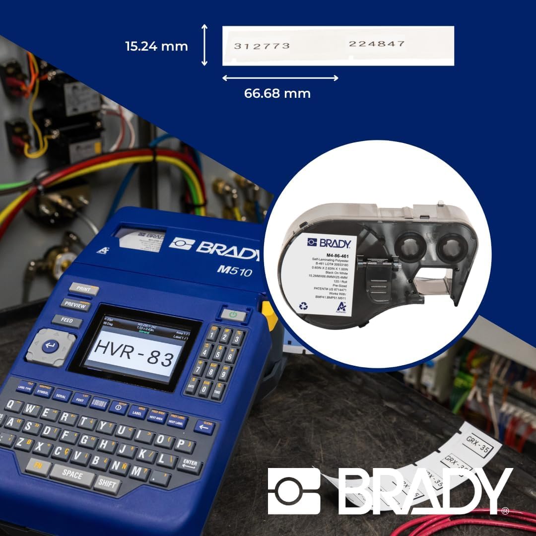 Brady Authentic (M4-86-461) Self-Laminating Cryogenic Polyester Labels 0.6