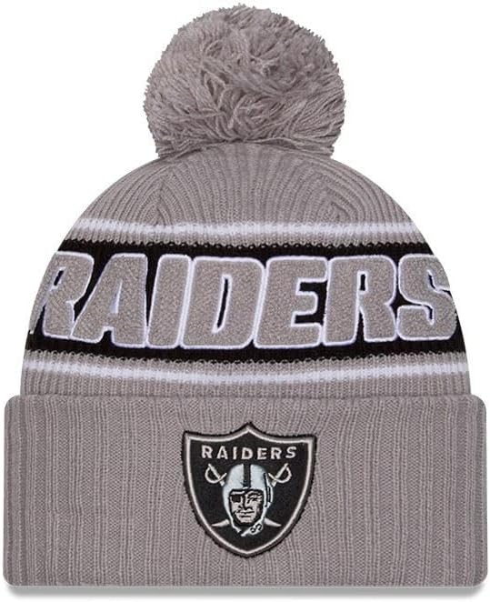 New Era NFL Sideline 2024 Bobble Hat American Football Team Logo Beanie Winter Hat Grey