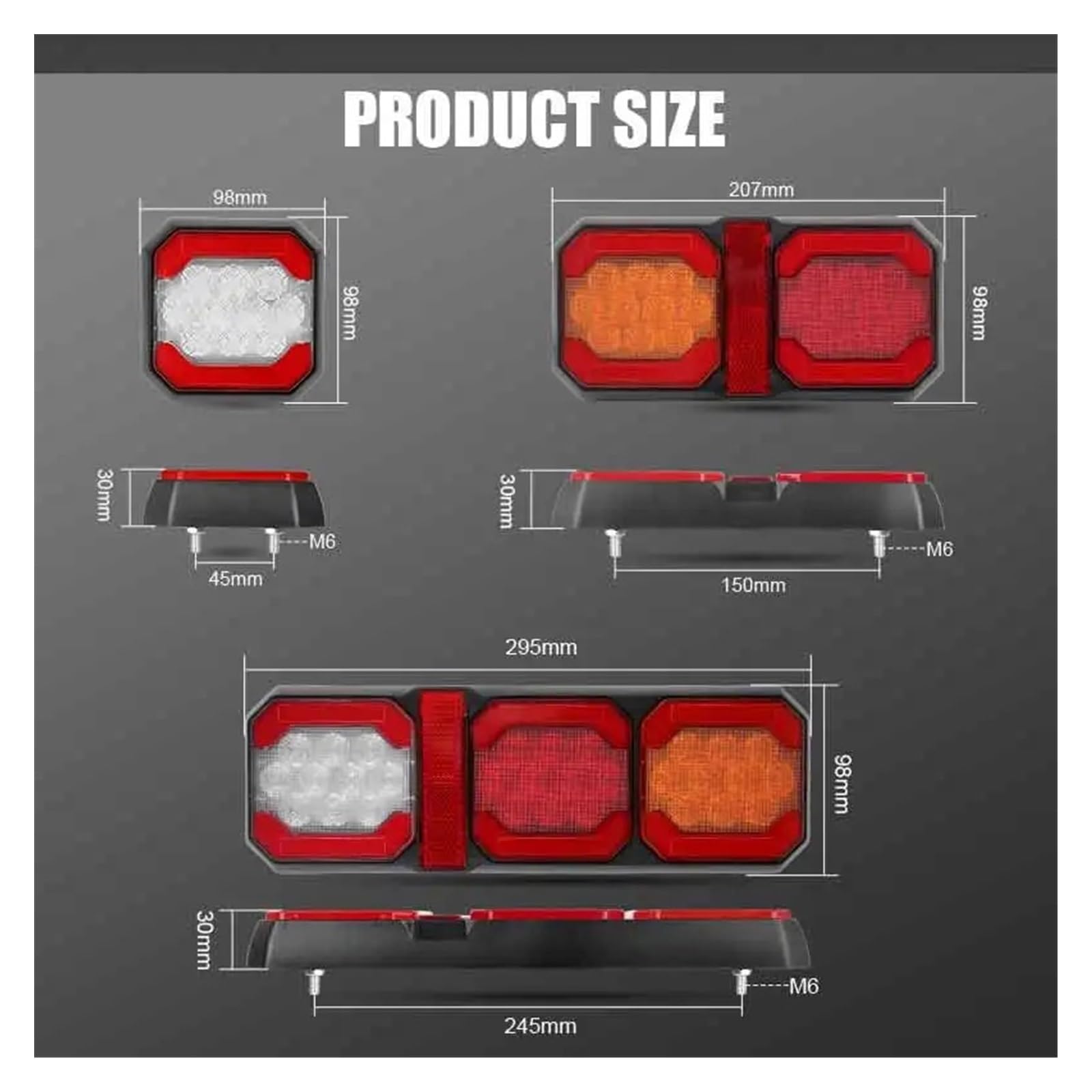 Kits traseras Amarillas para camión lámpara liquidación Parachoques Trasero Trasera Freno roja para Remolque Carga Furgoneta señal Giro RV Luz de Frenos