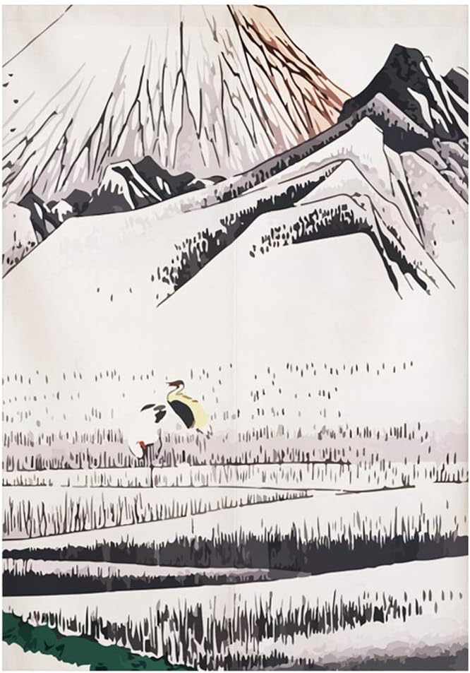 Japanese Noren Doorway Curtain Tapestry Hokusai Ukiyoe Mount Fuji Door Curtain Kitchen Bistro Home Decoration, 29 x 59 inches