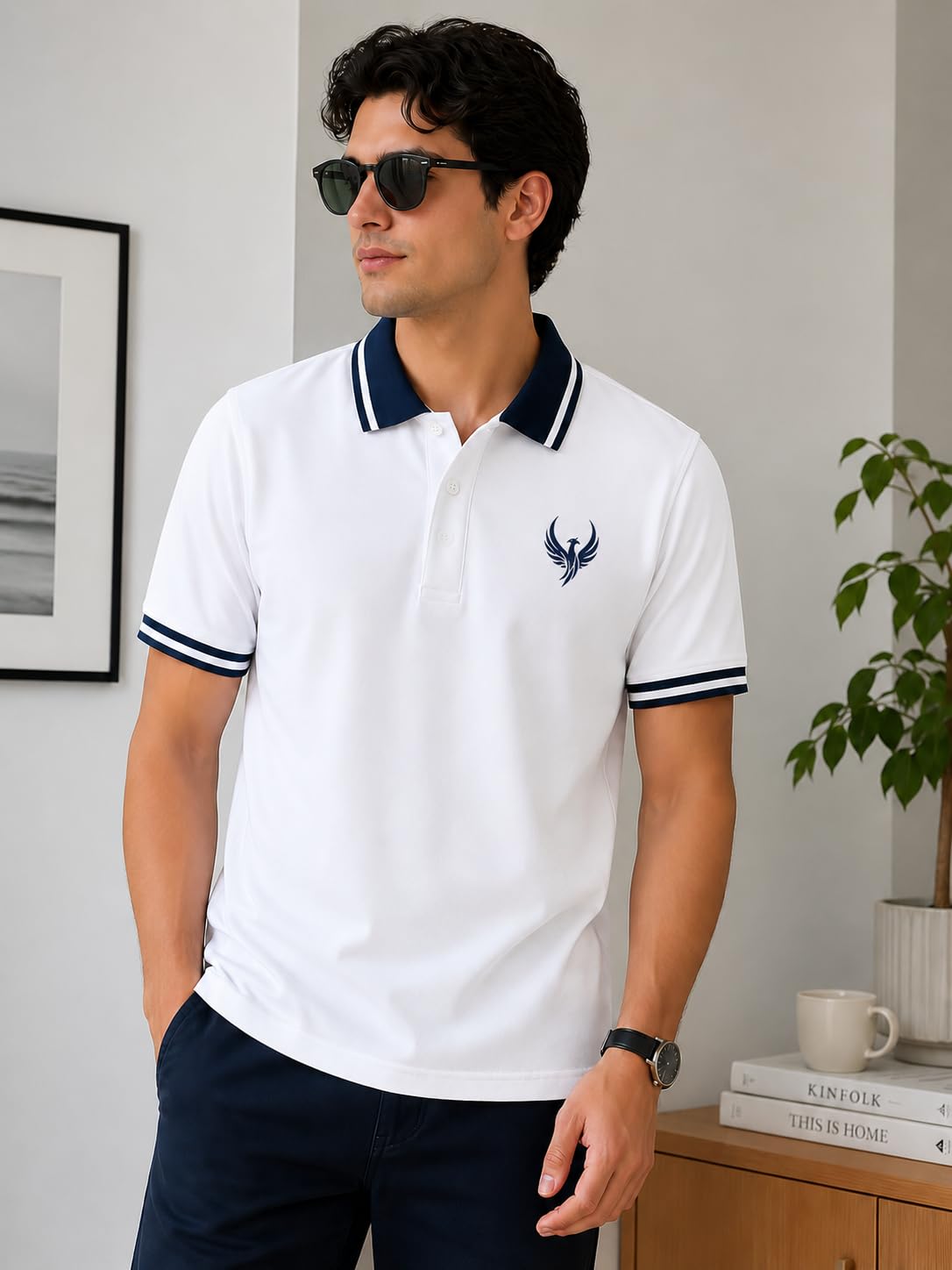 dagcros Premium Men’s Polo T-Shirt with Contrast Collar and Sleeve Stripes | Stylish Smart Casual Wear for Everyday Comfort and Modern Fashion Look Tshirt for Men-picture-55