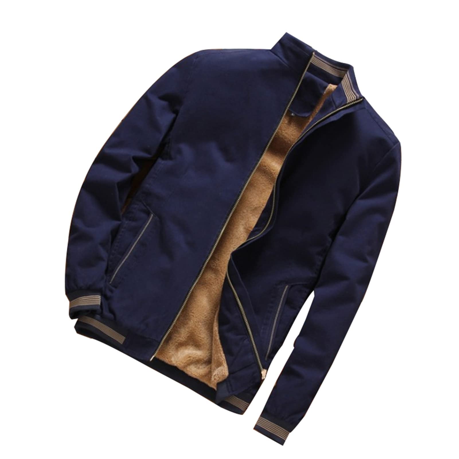 Chaqueta para Hombre, Chaqueta De Algodón Casual Invierno Chaqueta Cazadora Ligera Entretiempo Chaqueta Clásica Al Aire Libre Cuello Alto Hombre (Color : Blue, Size : XL)