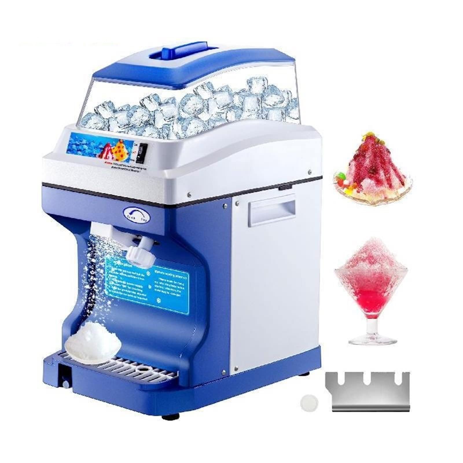 120/200 KG/H elektryczna golarka do lodu rozdrabniacz gałęzi Smoothie Blender maszyna granulowania stożek śniegu kostkarka(200KG Per Hour)