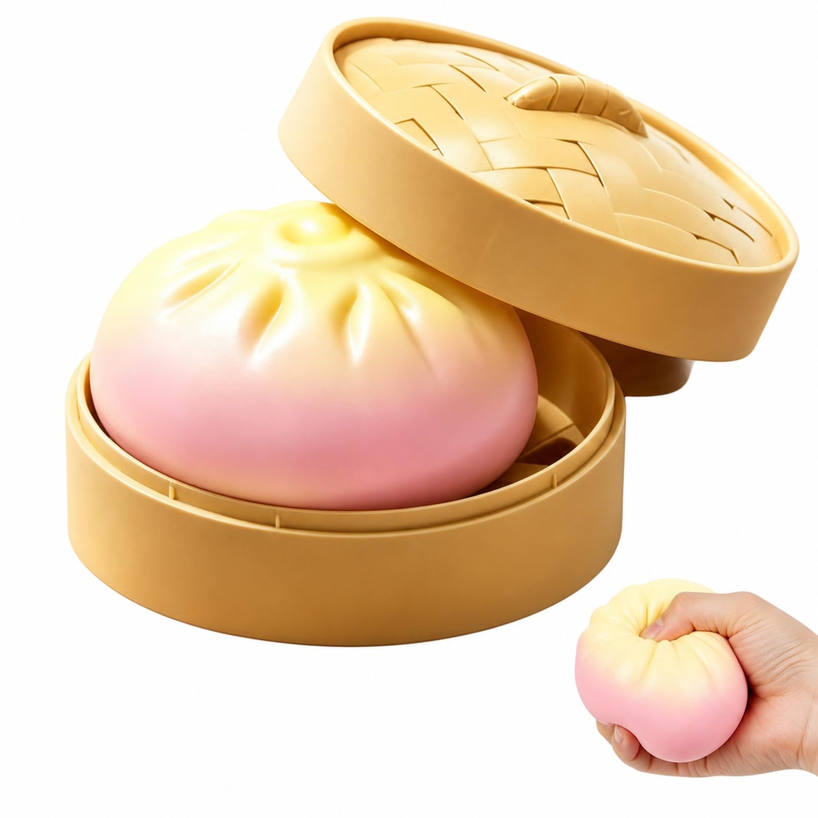 Dumplings Squishy, Squishy Dumpling, Stress Relief Fidget for Hand Relaxation, Glitter Dumpling Squishy for Work Pressure and Fatigue Relief, Single Glitter Bun Squishy-image-30