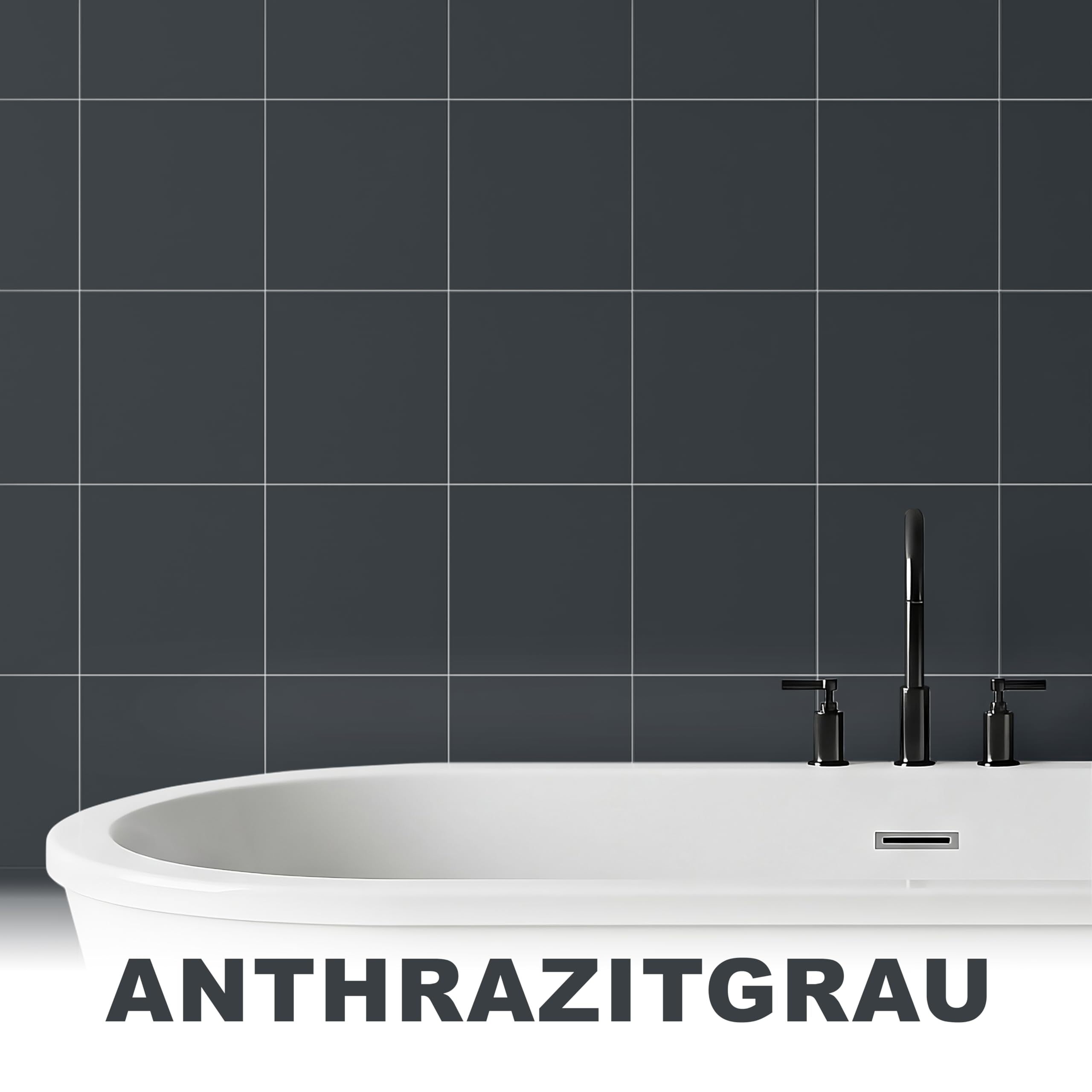 WO-WE 2K Fliesenlack MATT Anthrazitgaru RAL 7016 Boden Wand Fliesenfarbe Bad Küche - 2,5Kg