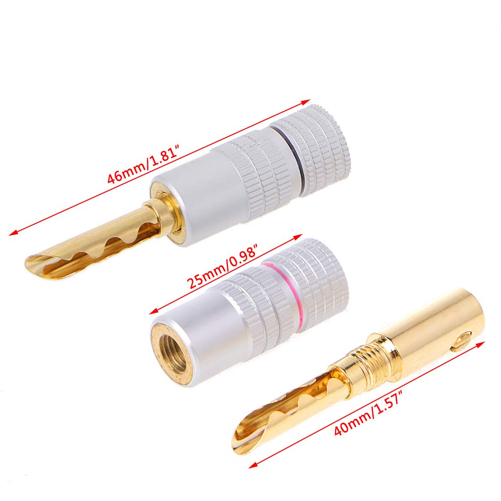 Connettori Per Altoparlanti A Banana Placcati In Rame Spina A Banana BFA Spine A Banana Per Altoparlanti Jack A Banana Placcato Oro In Rame 24K - Foto 2