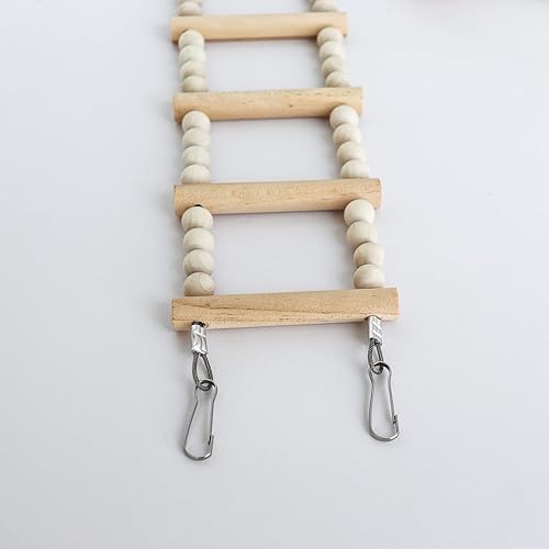 Miniatura 5 de Juguetes de escalera de periquito para pájaros, puente de escalera de madera para pájaros, juguetes de columpio para escalar hámster, accesorios de