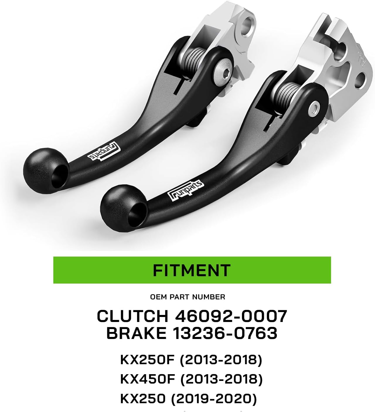 Factory Pivot Brake & Clutch Levers Set Adjustable for Kawasaki KX250F/KX250/KX450F | Replaces OEM Part 46092-0007 & 13236-0763