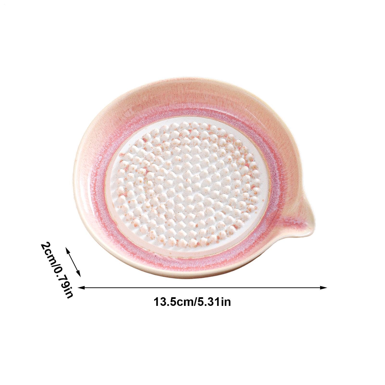 Ceramiczny talerz do tarcia, średnica 12 cm, ceramiczny, glazura, z gradientem, szatkownica ceramiczna, jednokolorowa, do imbiru, czosnku i