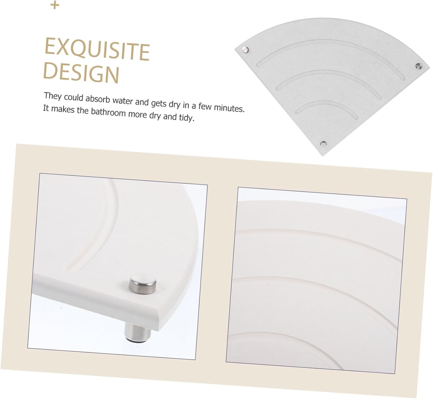Cabilock Instant Dry Diatomite Cup Organizer for Bathroom Sink Absorbent Holder for Cups Toothpaste Soaps Versatile Design for Home Hotel Restaurant Use Fan-Shaped Mat